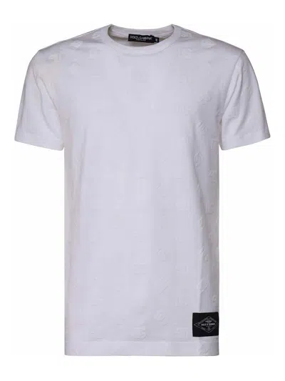 Dolce & Gabbana T-shirt All-over Flocked In White