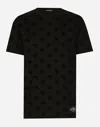 Dolce & Gabbana T-shirt All-over Flocked In ブラック