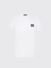 Dolce & Gabbana Cotton T-shirt With Applied Metal Logo In White
