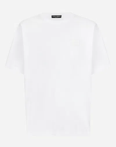 Dolce & Gabbana Cotton T-shirt With Branded Tag In マルチカラー