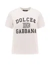 Dolce & Gabbana White Jersey T-shirt With Logo In Animal Print
