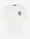 Dolce & Gabbana White T-shirt With Crew Neck And Printed Dg Logo On The Chest In White