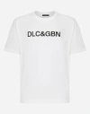 Dolce & Gabbana White Crewneck T-shirt With Contrasting Logo In ホワイト