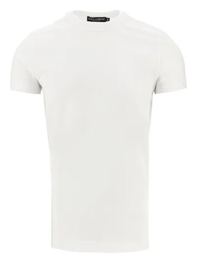 Dolce & Gabbana Cotton T-shirt With Embroidered Logo In White