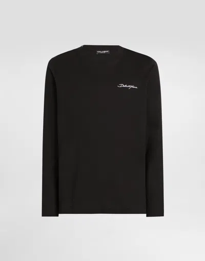 DOLCE & GABBANA COTTON T-SHIRT WITH EMBROIDERY