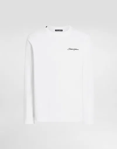 DOLCE & GABBANA COTTON T-SHIRT WITH EMBROIDERY