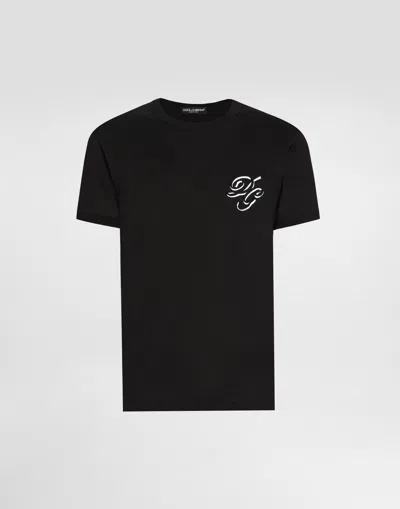 DOLCE & GABBANA COTTON T-SHIRT WITH EMBROIDERY