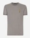 Dolce & Gabbana T-shirt Cotone Con Ricamo In Grey