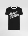 Dolce & Gabbana Round Neck T-shirt In Cotton In Black