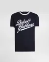 Dolce & Gabbana Round Neck T-shirt In Cotton In Blue