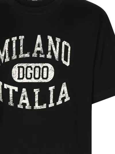 Dolce & Gabbana Cotton T-shirt With Front Print In Black