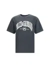 Dolce & Gabbana Men Dark Grey Crewneck T-shirt With Logo Lettering Print On The Front In Cotton Man In Gray