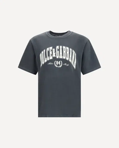 DOLCE & GABBANA COTTON T-SHIRT WITH FRONTAL PRINT