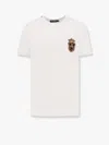 Dolce & Gabbana White Heraldic Patch Cotton T-shirt