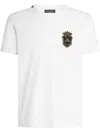 Dolce & Gabbana White Heraldic Patch Cotton T-shirt