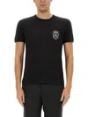 Dolce & Gabbana Black Cotton Heraldic Patch T-shirt In Black