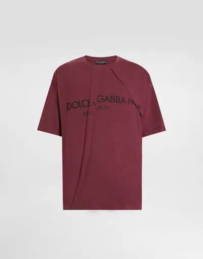 Dolce & Gabbana Cotton T-shirt With Logo In Purple