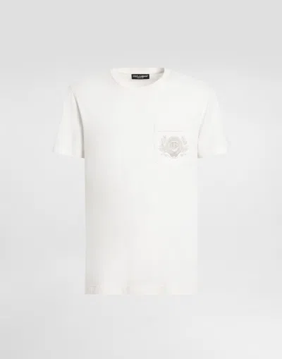 Dolce & Gabbana Cotton T-shirt With Logo In Cream