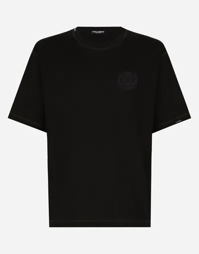 Dolce & Gabbana Cotton T-shirt With Logo In Black