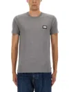 Dolce & Gabbana Grey Crewneck T-shirt With Logo Plaque