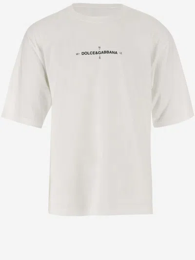 Dolce & Gabbana Cotton T-shirt With Logo Print In White