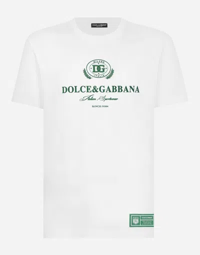 Dolce & Gabbana Cotton T-shirt With Logo Print In White