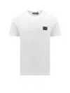 Dolce & Gabbana Cotton T-shirt With Metal Logo Patch In White