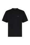 Dolce & Gabbana Black T-shirt With Logo Tag Detail On The Front In Cotton Man