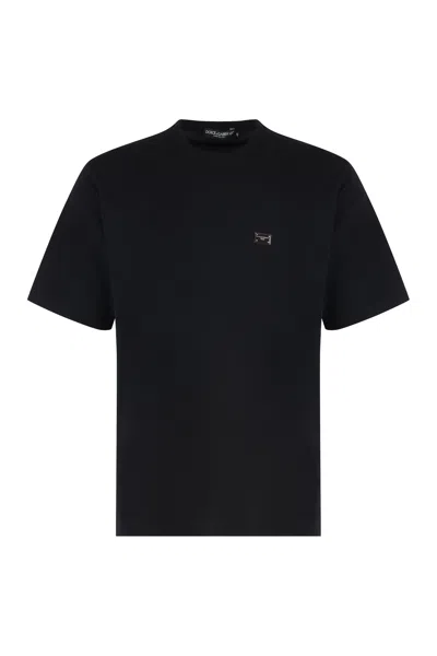 DOLCE & GABBANA DOLCE & GABBANA COTTON T-SHIRT WITH METAL TAG