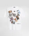Dolce & Gabbana White Postcard Print Cotton T-shirt In White