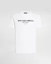 Dolce & Gabbana White Crewneck T-shirt With Logo Lettering Print On The Front In White