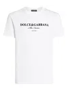 Dolce & Gabbana White Crewneck T-shirt With Logo Lettering Print On The Front