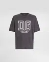 Dolce & Gabbana Cotton T-shirt With Print In Gray