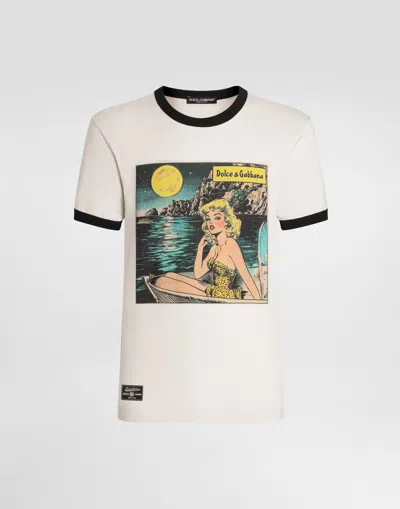 DOLCE & GABBANA COTTON T-SHIRT WITH PRINT