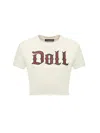 Dolce & Gabbana Graphic Print Cropped Top With Short Sleeves In White