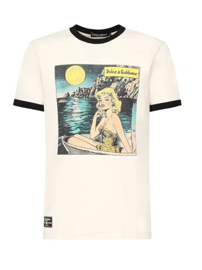 DOLCE & GABBANA COTTON T-SHIRT WITH PRINT