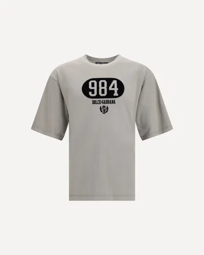 Dolce & Gabbana Cotton T-shirt With Raised Front Logo In Neutral