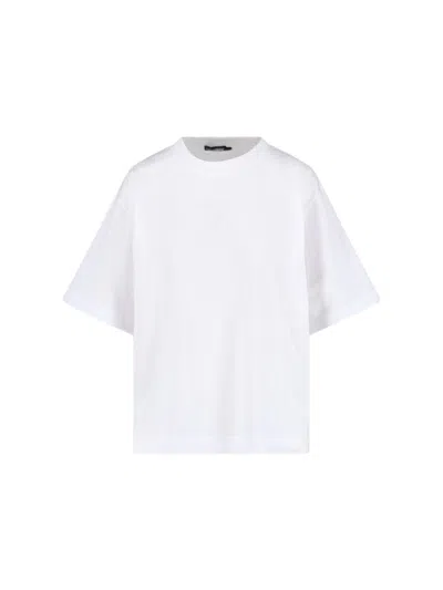 Dolce & Gabbana Cotton T-shirt With Tone-on-tone Embroidered Logo In White
