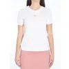 Dolce & Gabbana White T-shirt With Dg Logo On The Front Finished With Rhinestones In Cotton Woman