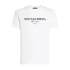 Dolce & Gabbana White Crewneck T-shirt With Logo Lettering Print On The Front