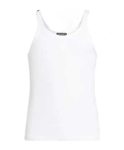 DOLCE & GABBANA DOLCE  GABBANA LOGO EMBROIDERED TANK TOP