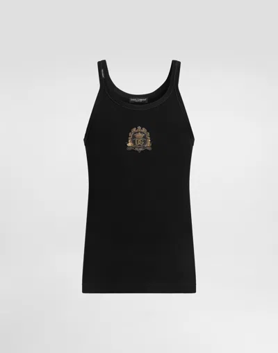 Dolce & Gabbana Cotton Tank Top In Black