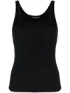 Dolce & Gabbana Ribbed Slim Black Tank Top In Black