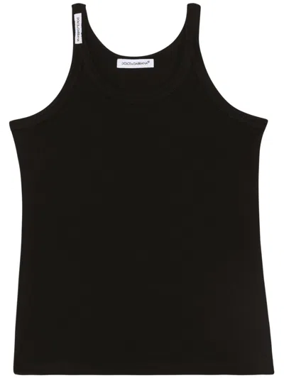 Dolce & Gabbana Kids' Cotton Tank Top In Black