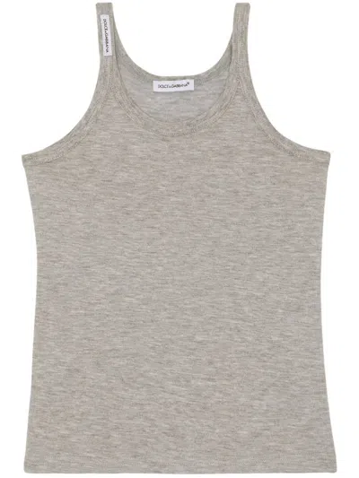 Dolce & Gabbana Kids' Cotton Tank Top In Grey
