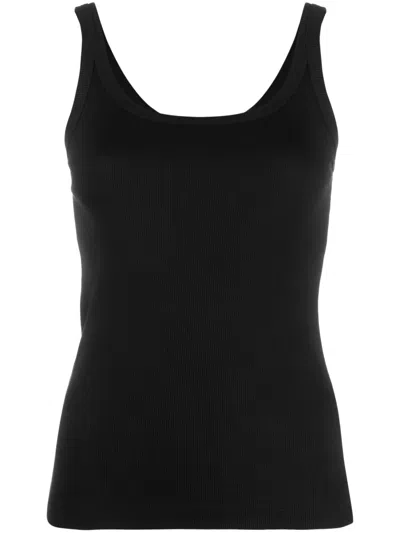 Dolce & Gabbana Scoop Neck Ribbed Tank In Black