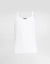 Dolce & Gabbana Dg White Cotton Tank Top In White
