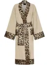 Dolce & Gabbana Cotton Terry Bathrobe In Neutrals