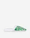Dolce & Gabbana Mediterraneo-print Slippers In Green