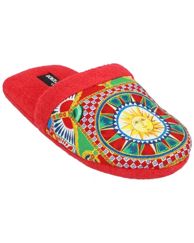 Dolce & Gabbana Cotton Terry Slippers In Multi